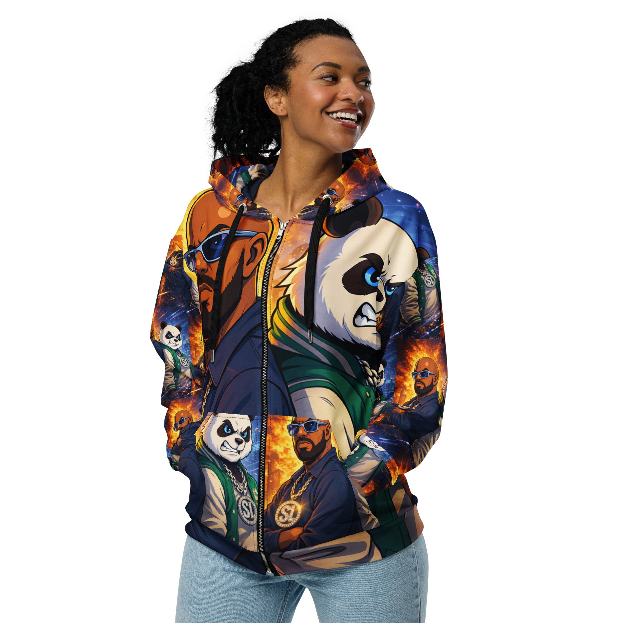 Double Trouble II Spoonieverse unisex zip hoodie Front