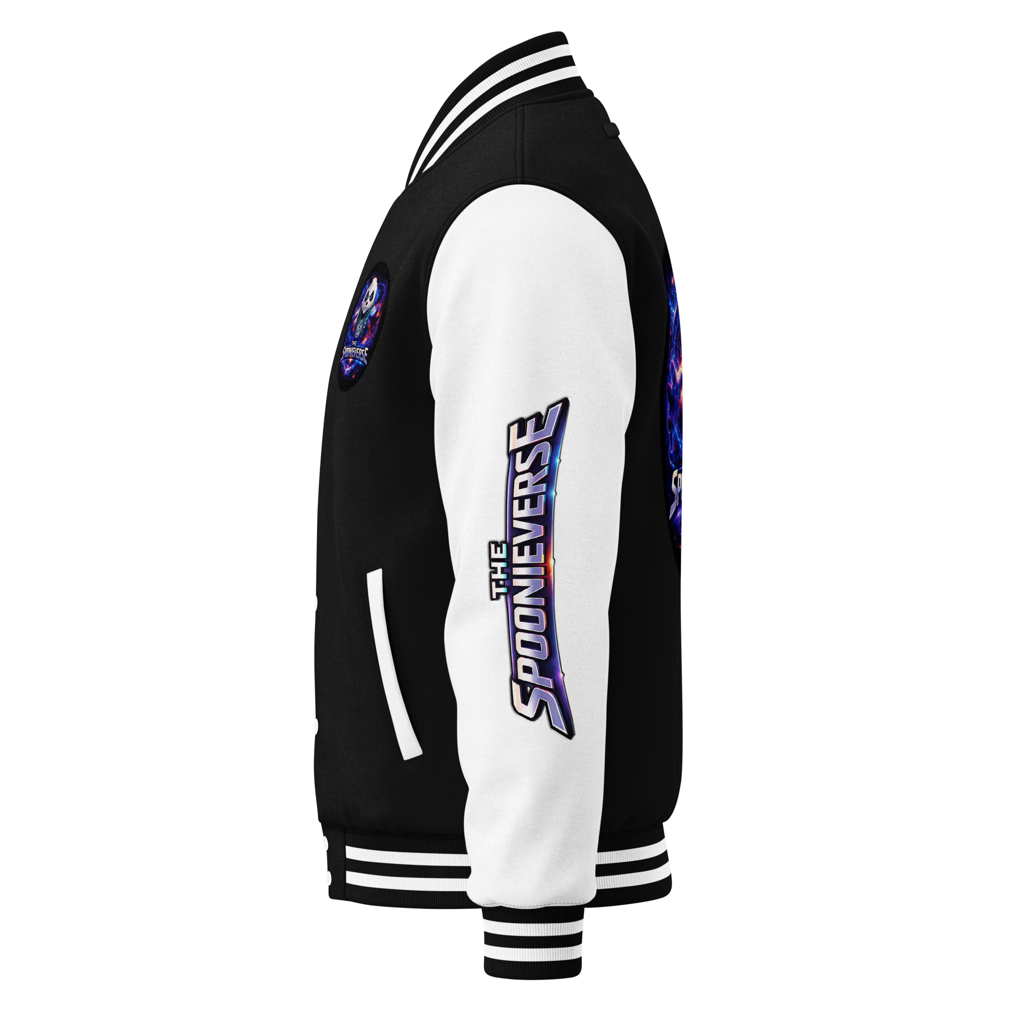 Team Spoonieverse in a heavyweight letterman jacket