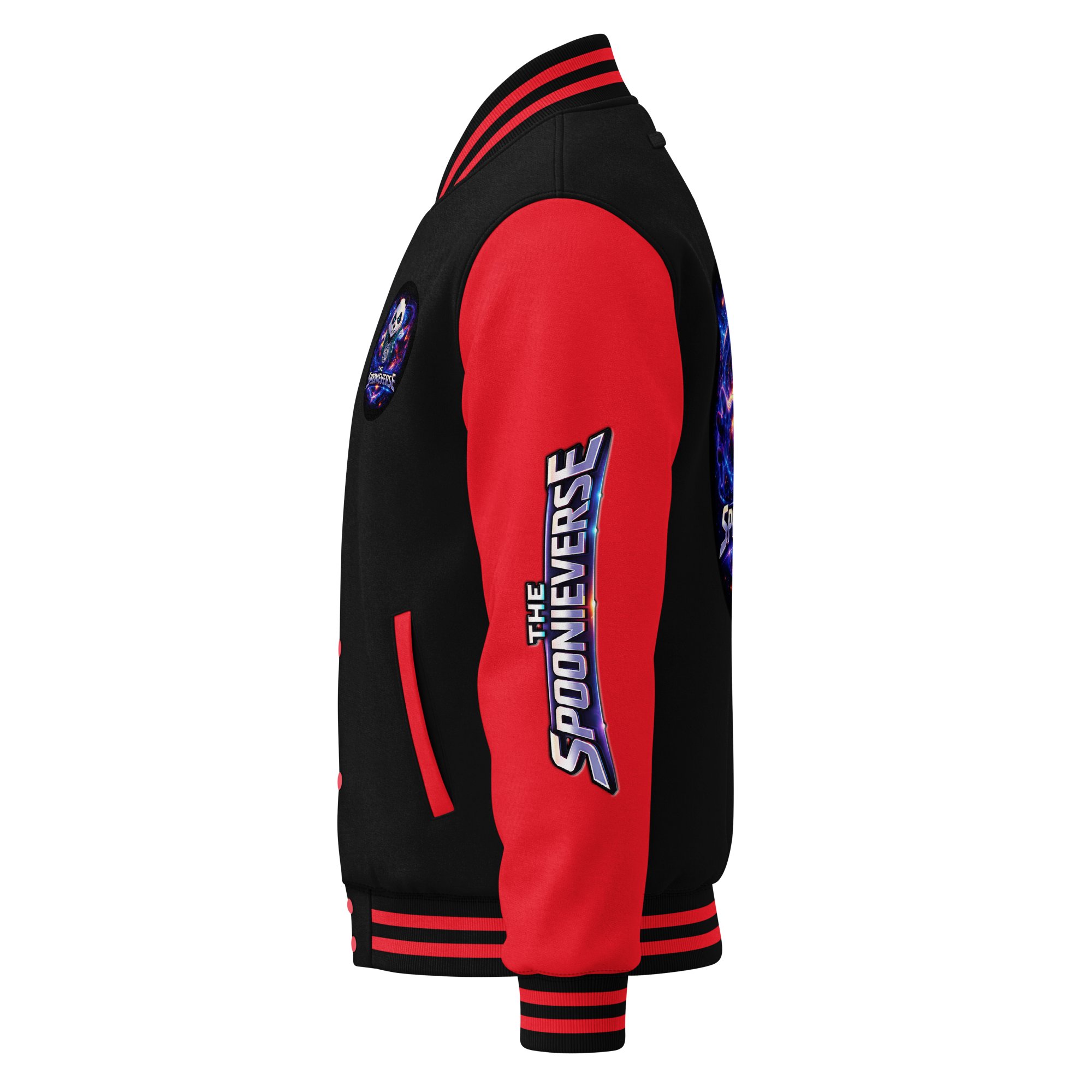 Team Spoonieverse in a heavyweight letterman jacket