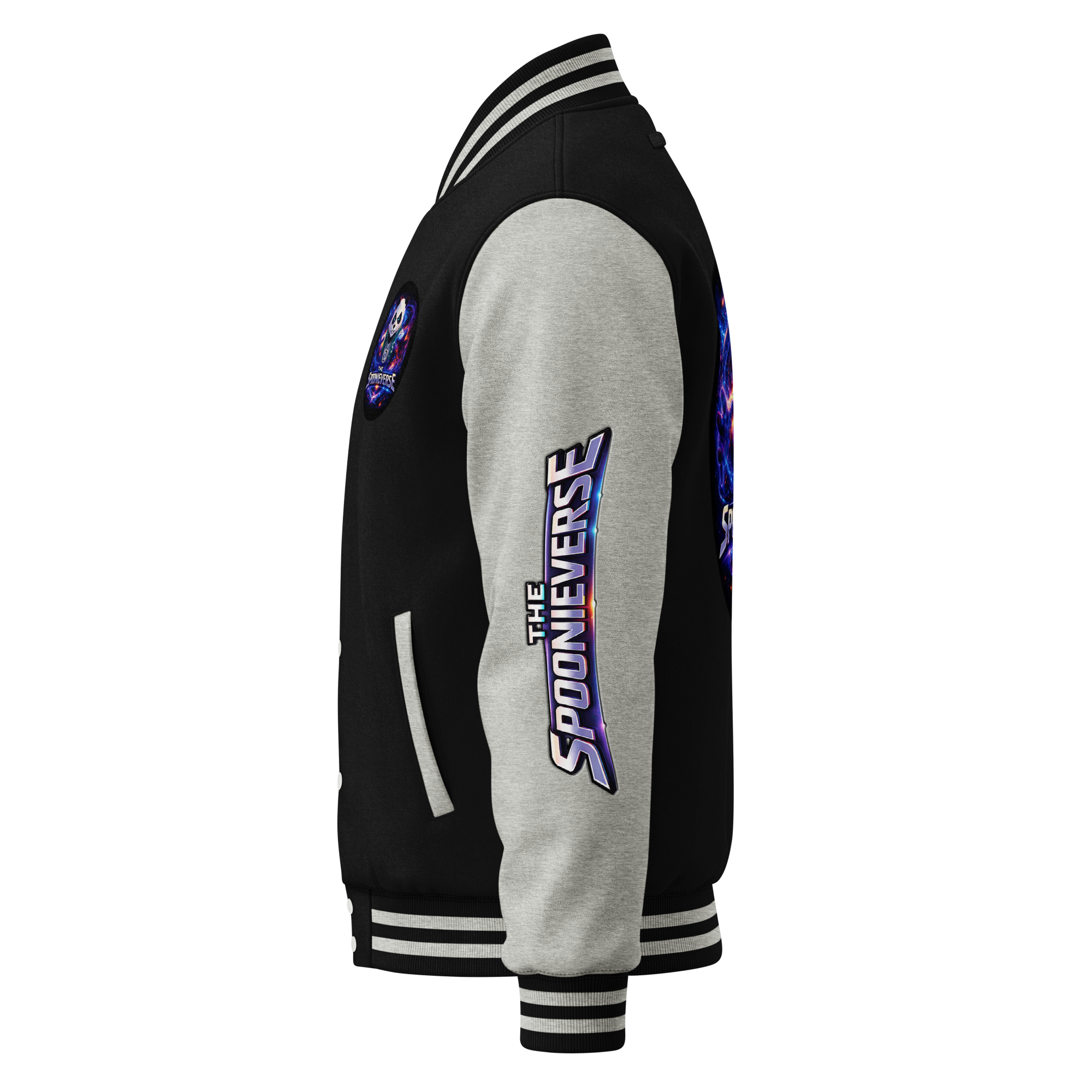 Team Spoonieverse in a heavyweight letterman jacket