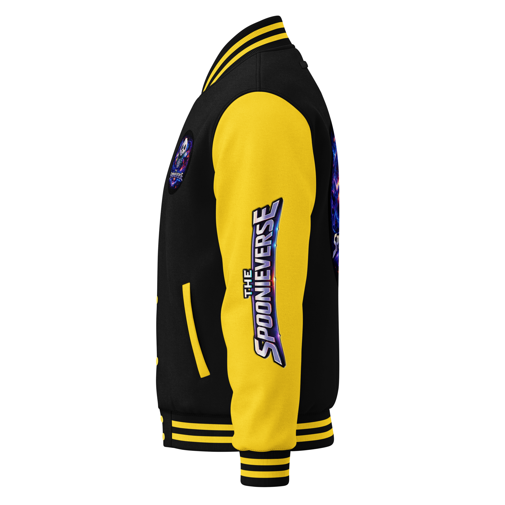 Team Spoonieverse in a heavyweight letterman jacket