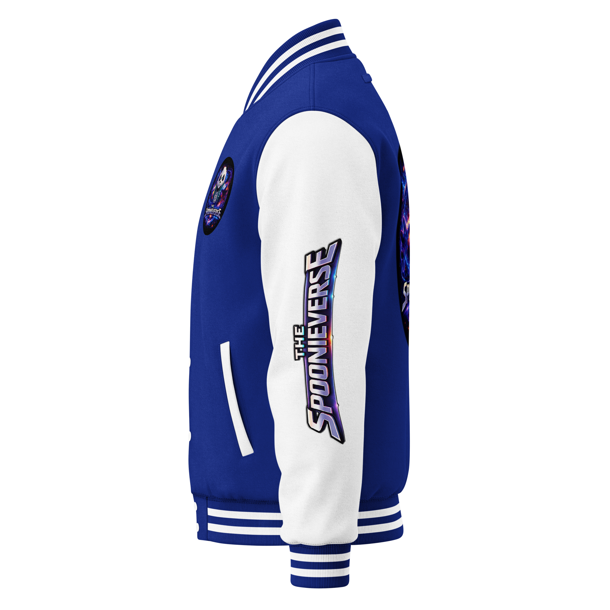 Team Spoonieverse in a heavyweight letterman jacket