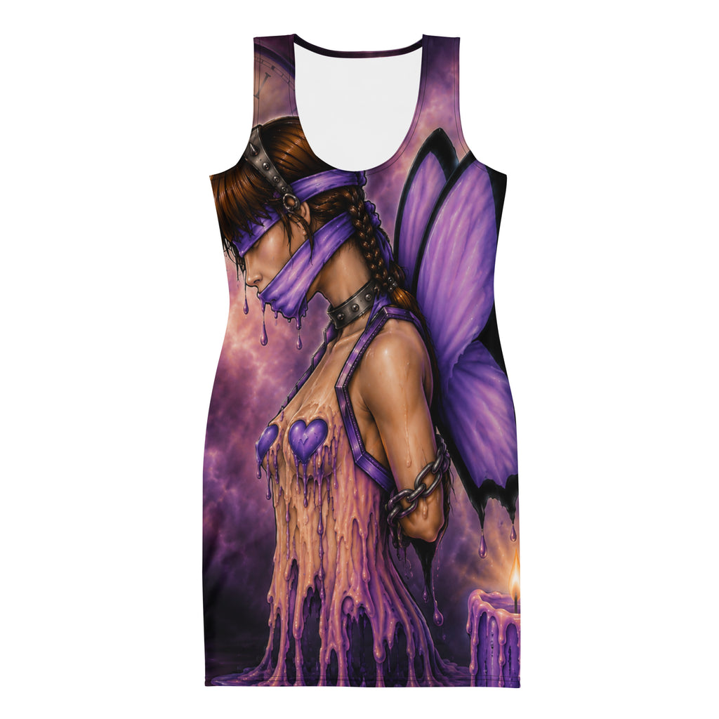 Bound original STF1 artwork bodycon dress front view