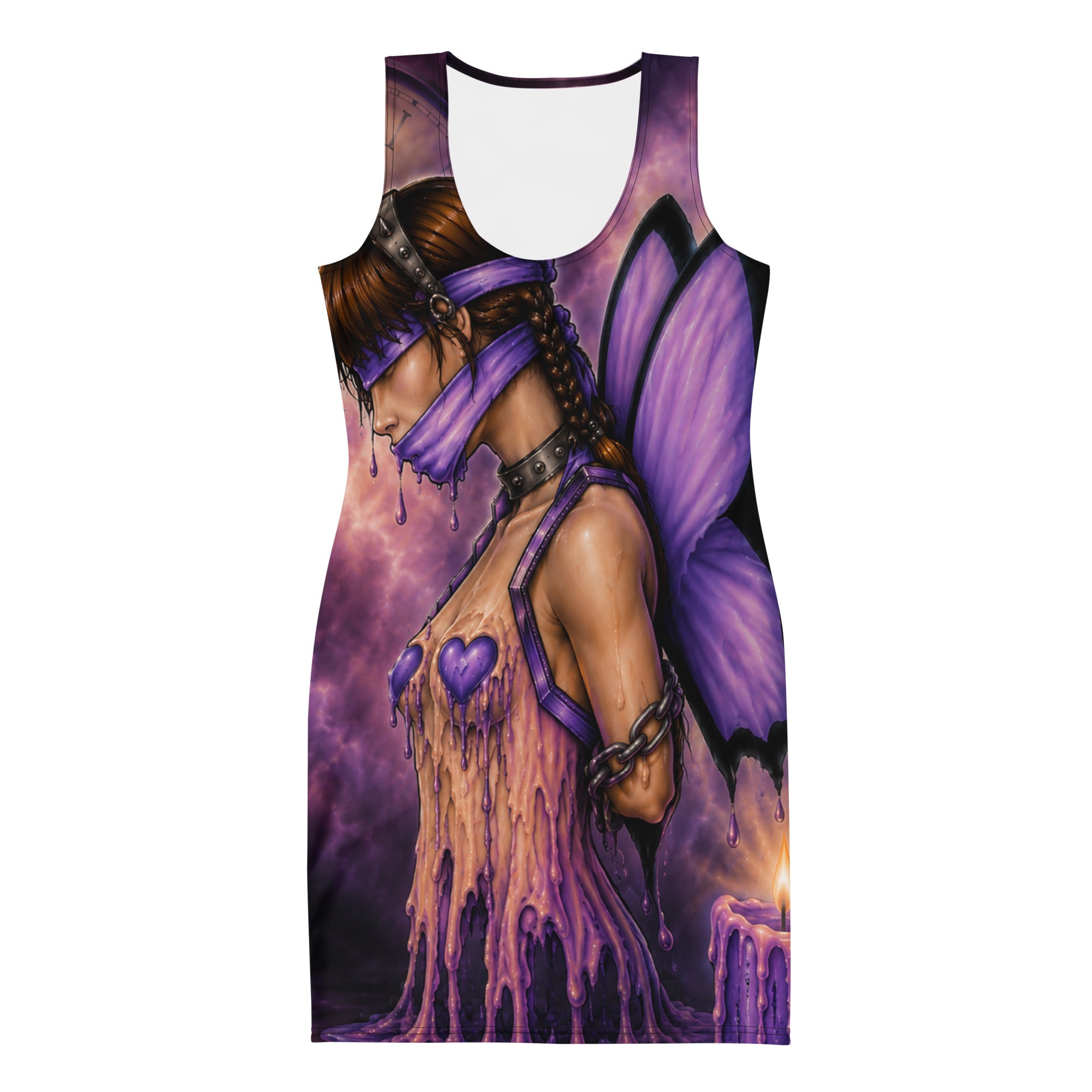 Bound original STF1 artwork bodycon dress front view