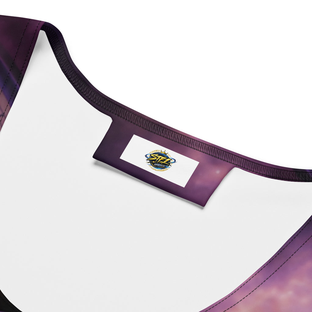 Close-up of STF1 Graphix logo tag  in bodycon dress