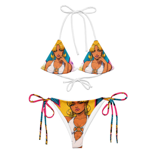 Donnah recycled string bikini front from the Triplets 90's Pop Collection
