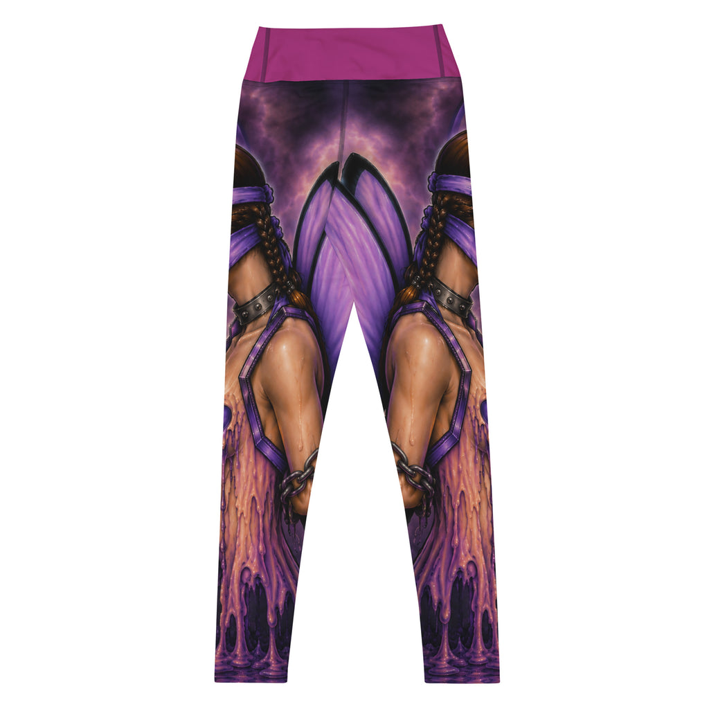 Back view of Bound original artwork yoga leggings