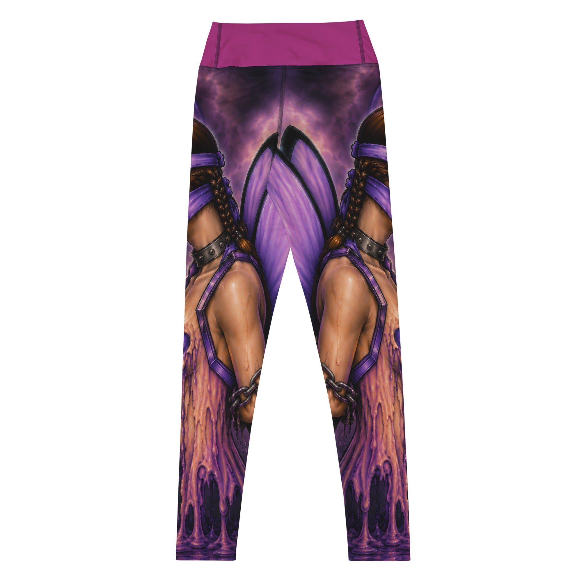 Back view of Bound original artwork yoga leggings