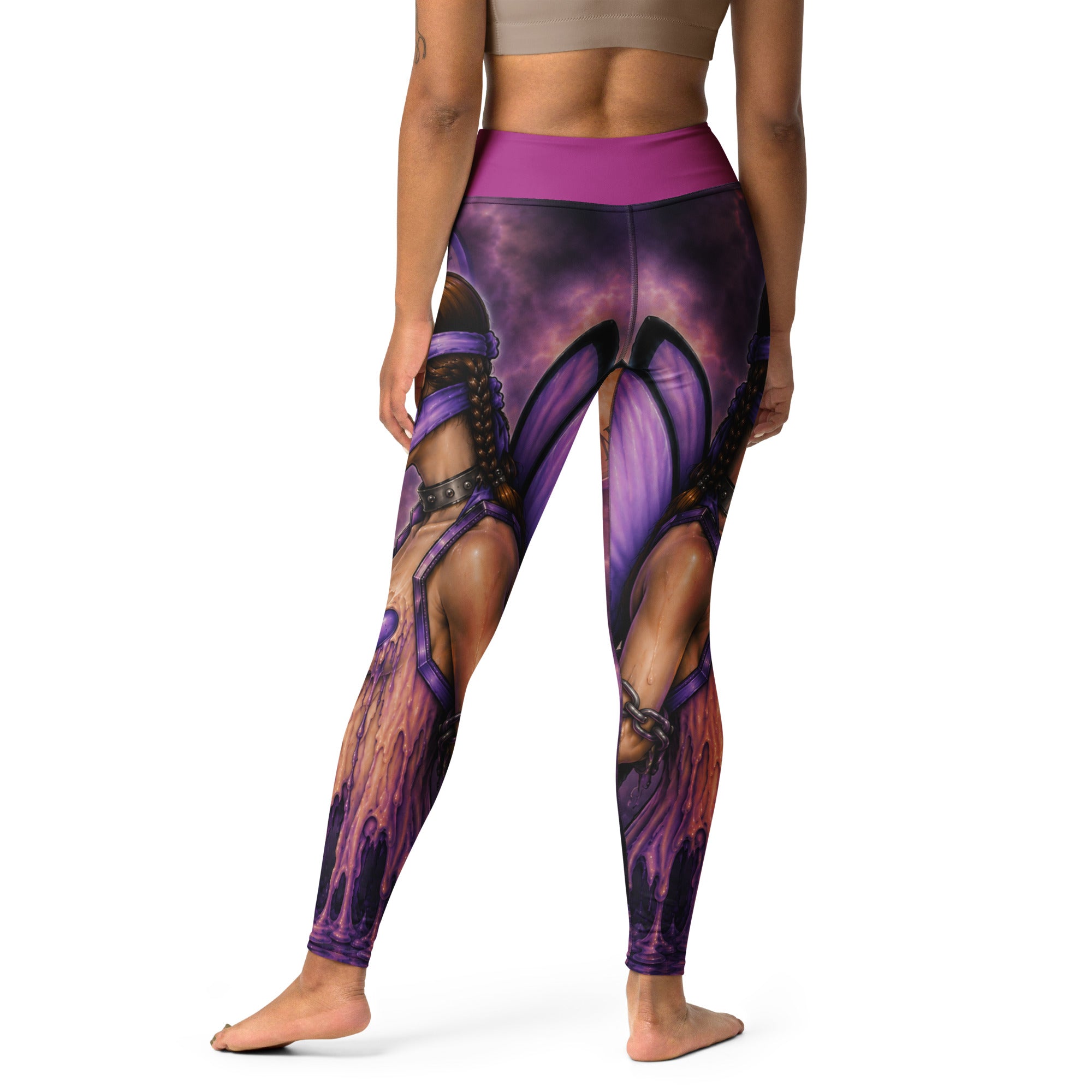 Bound original artwork leggings styled as wearable art back view