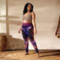 Drop the Bass Yoga Leggings lifestyle photo featuring original STF1 Graphix artwork