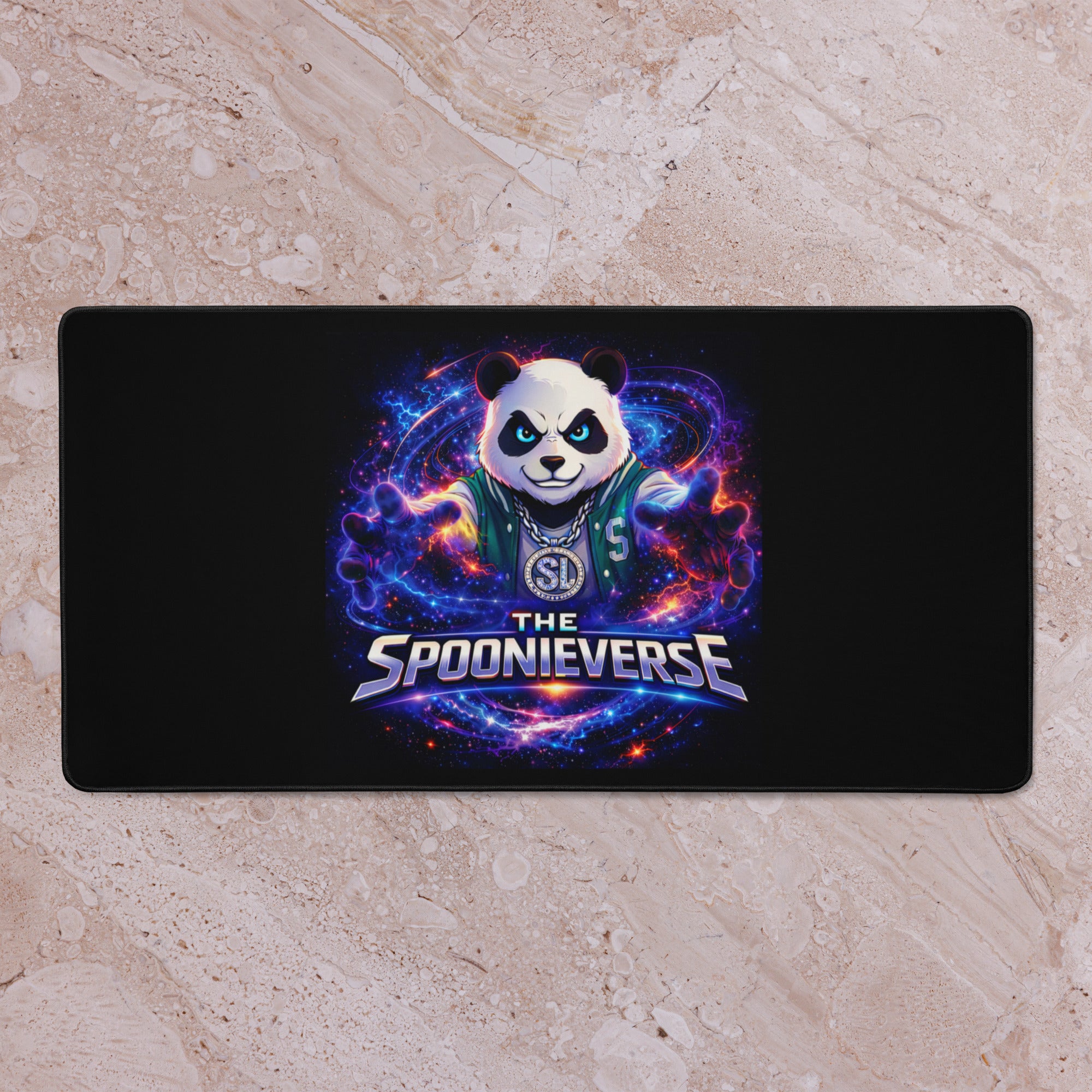 Spoonieverse logo desk 16x32 mat by STF1 Graphix