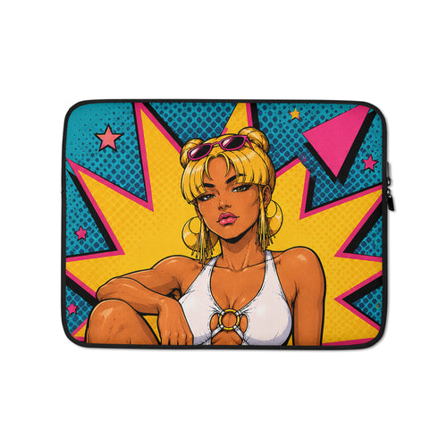 Donnah laptop sleeve featuring original 90's pop STF1 character artwork