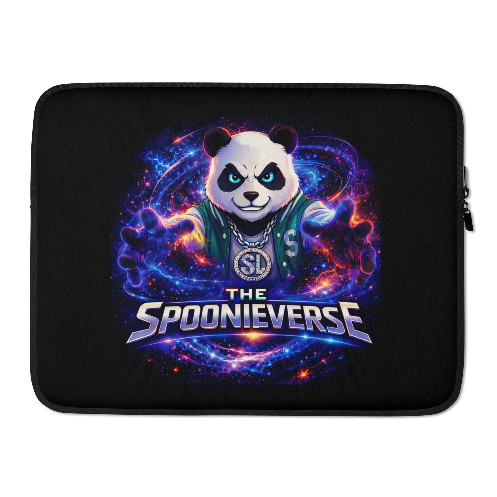 Spoonieverse 15 in laptop sleeve featuring original STF1 Graphix artwork