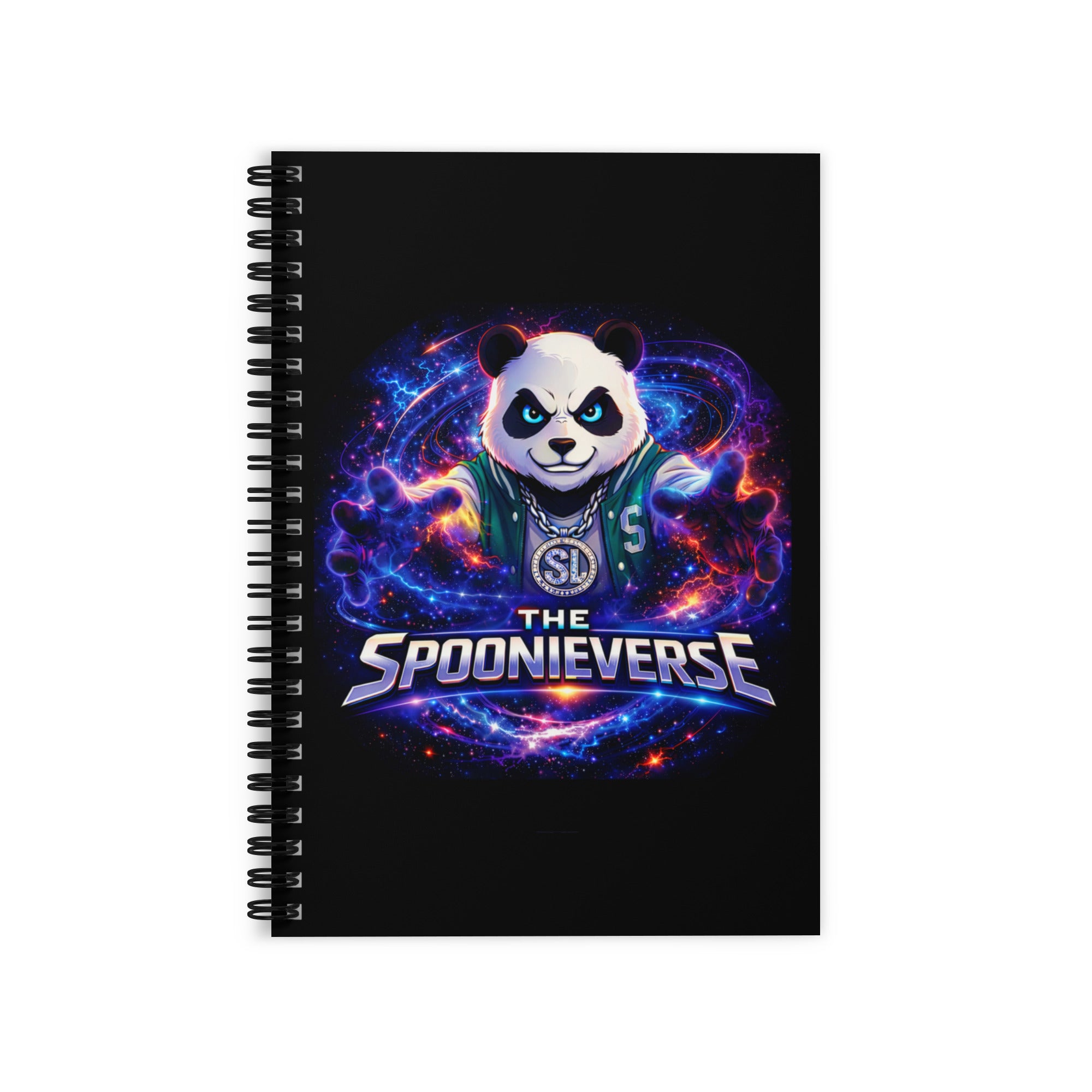 Spoonieverse logo ruled spiral notebook