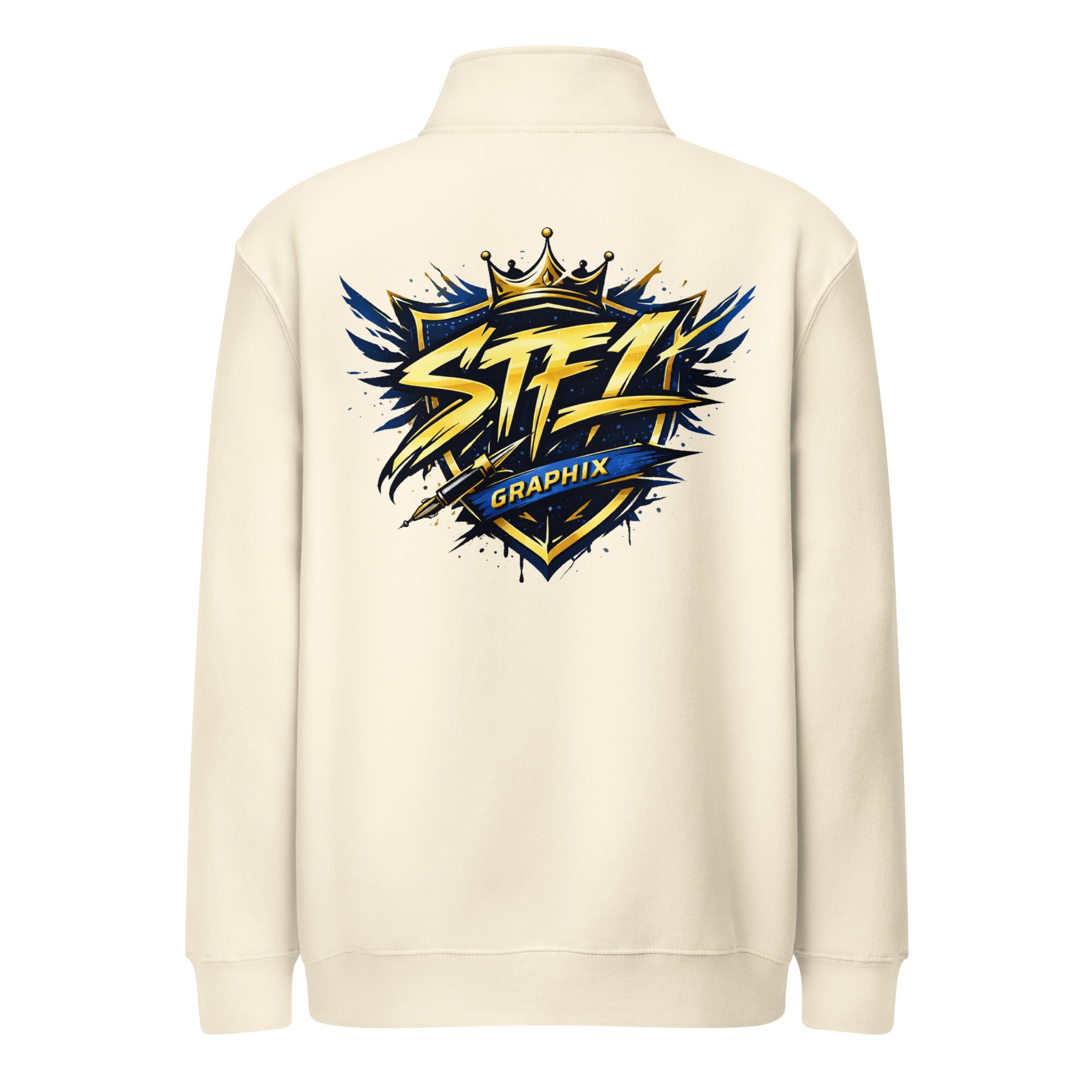 Sandshell STF1 Graphix quarter-zip sweatshirt with large shield logo back print