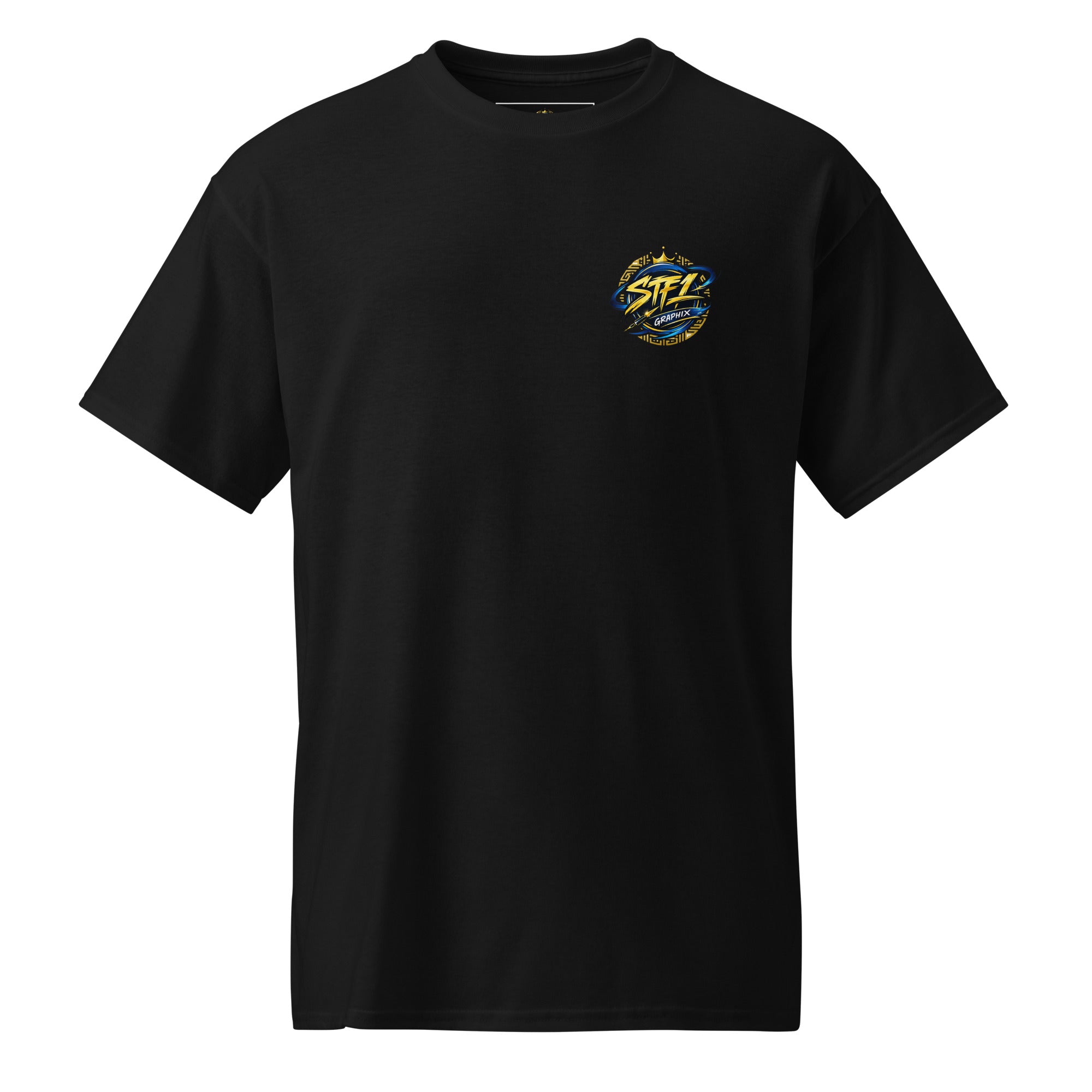 STF1 Graphix Dual Logo DryBlend T-shirt with chest logo and large shield back print