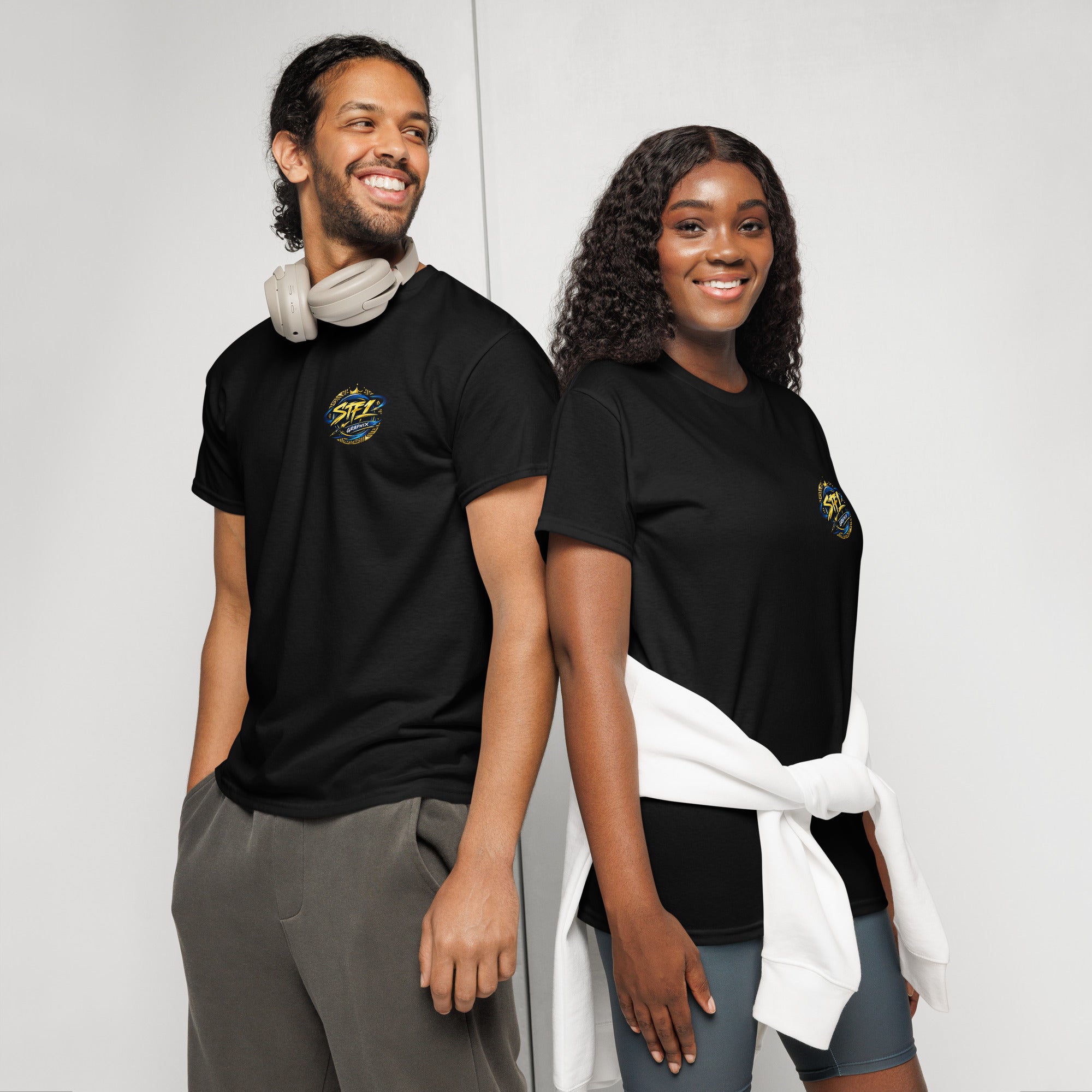 Black STF1 Graphix Dual Logo DryBlend T-shirt lifestyle model