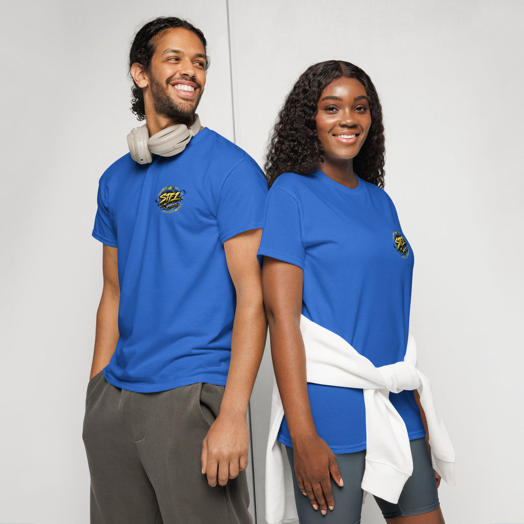 STF1 Graphix DryBlend T-shirts blue burgundy black and white lifestyle models